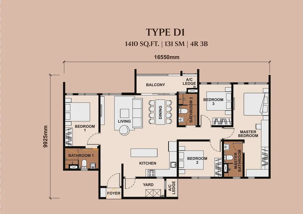 Type D1 Floor Plan
